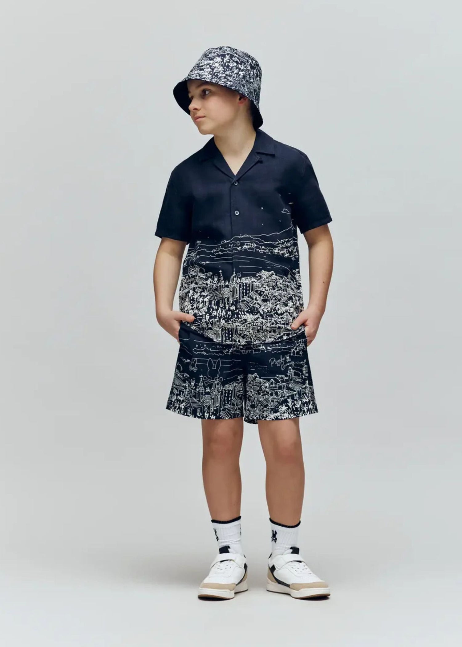 Bermuda Naxos Azul Estampado Secado Rápido