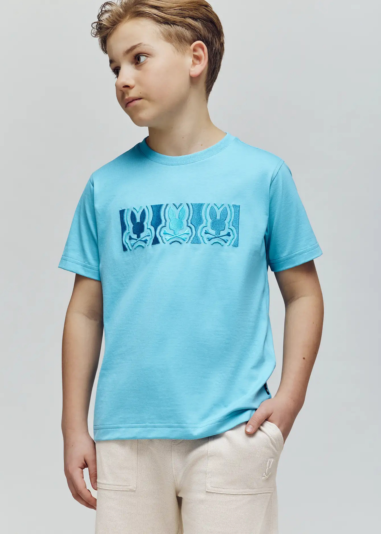 Camiseta Rob Algodón Bordado Azul