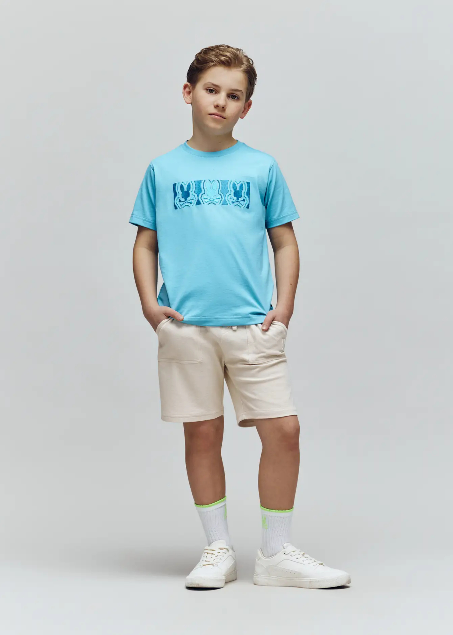 Camiseta Rob Algodón Bordado Azul