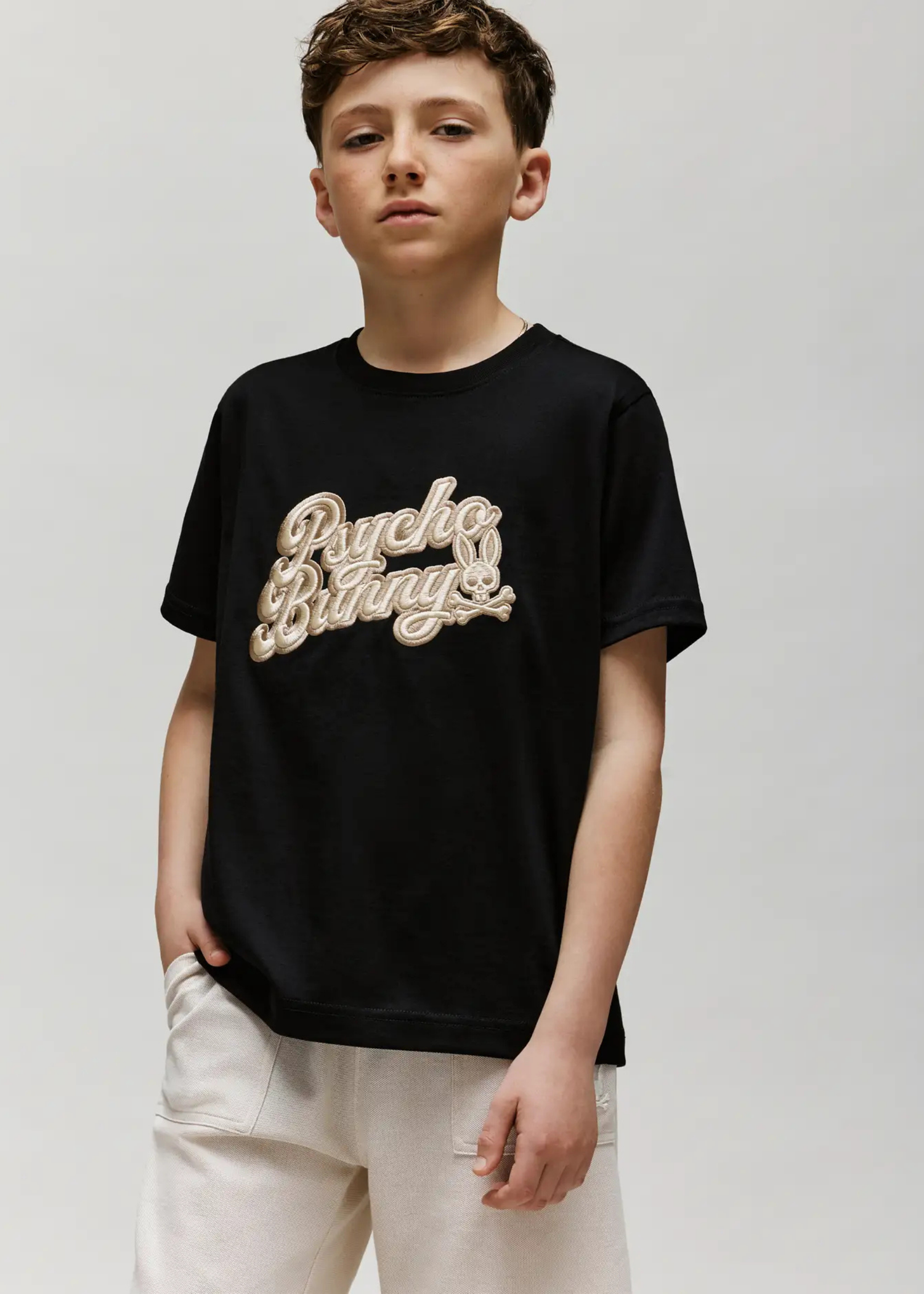 Camiseta Elias Algodón Bordado Negro