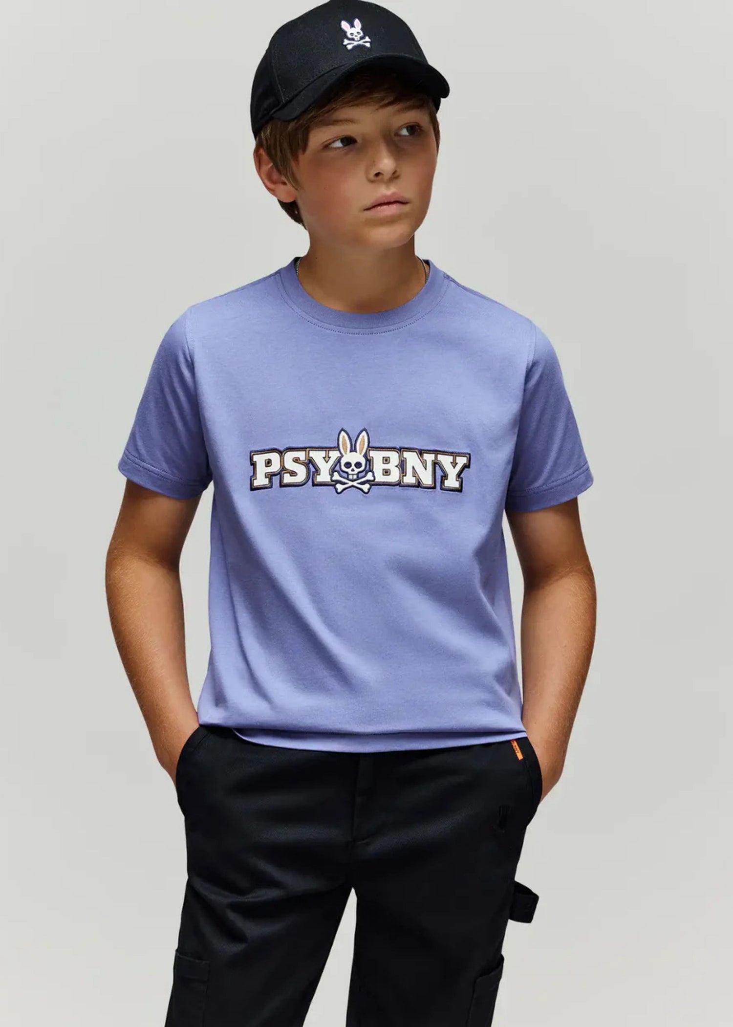 Camiseta Wade Algodón Bordada Azul Hielo