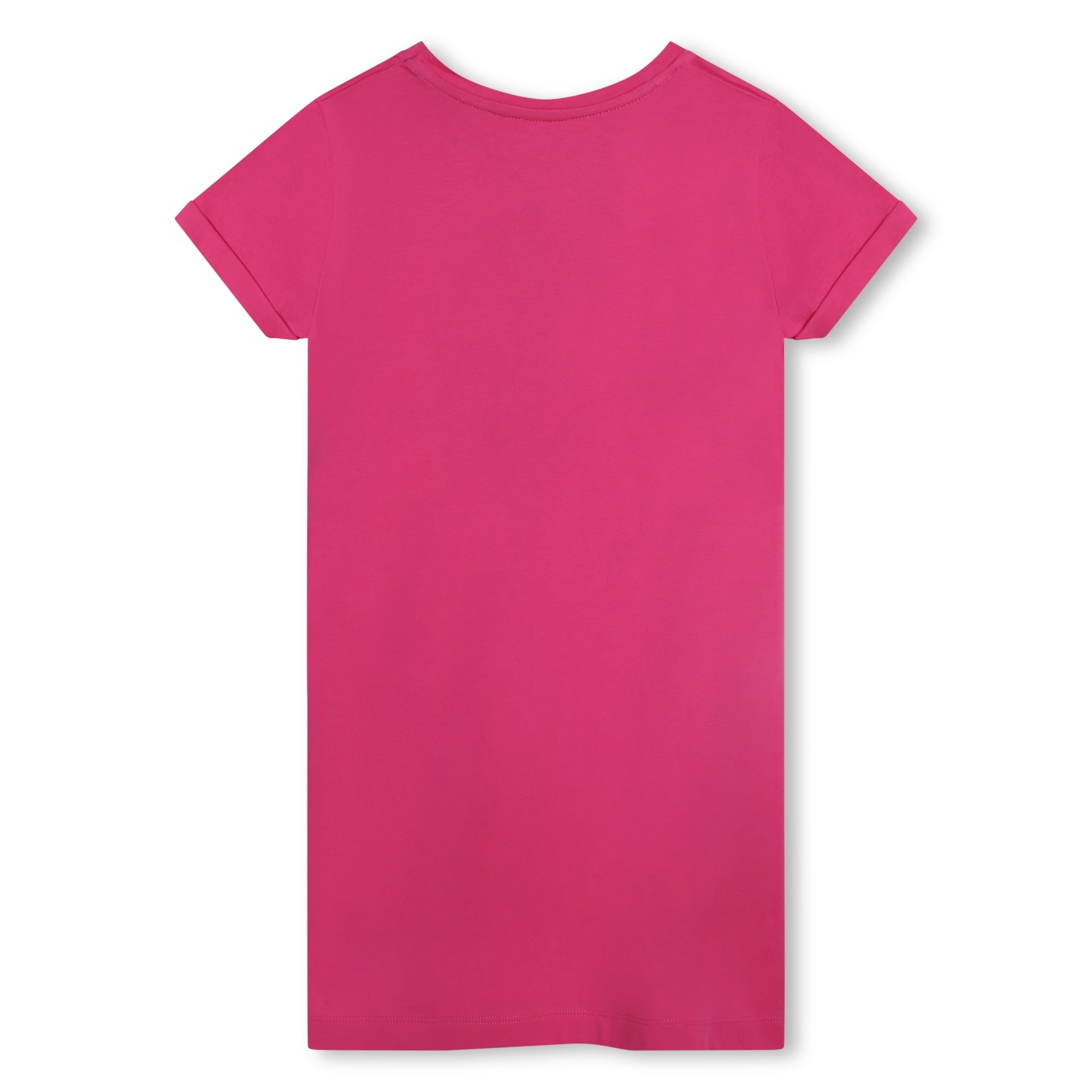 Vestido Fucsia Algodón Orgánico Logotipo KORS Apliques Dorados
