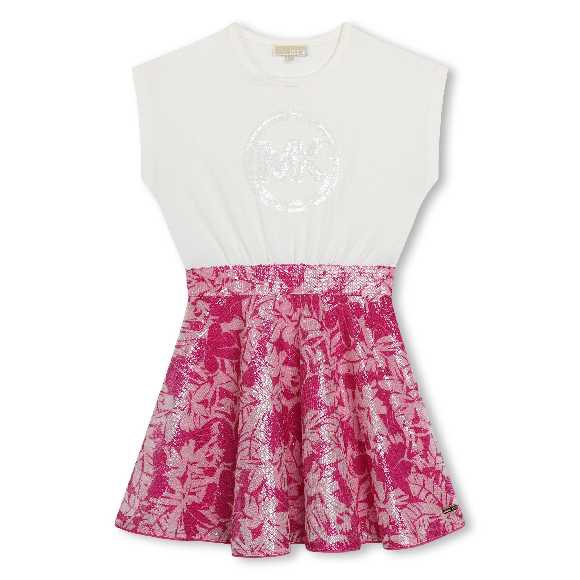 Vestido Blanco & Fucsia Logotipo MK Charm