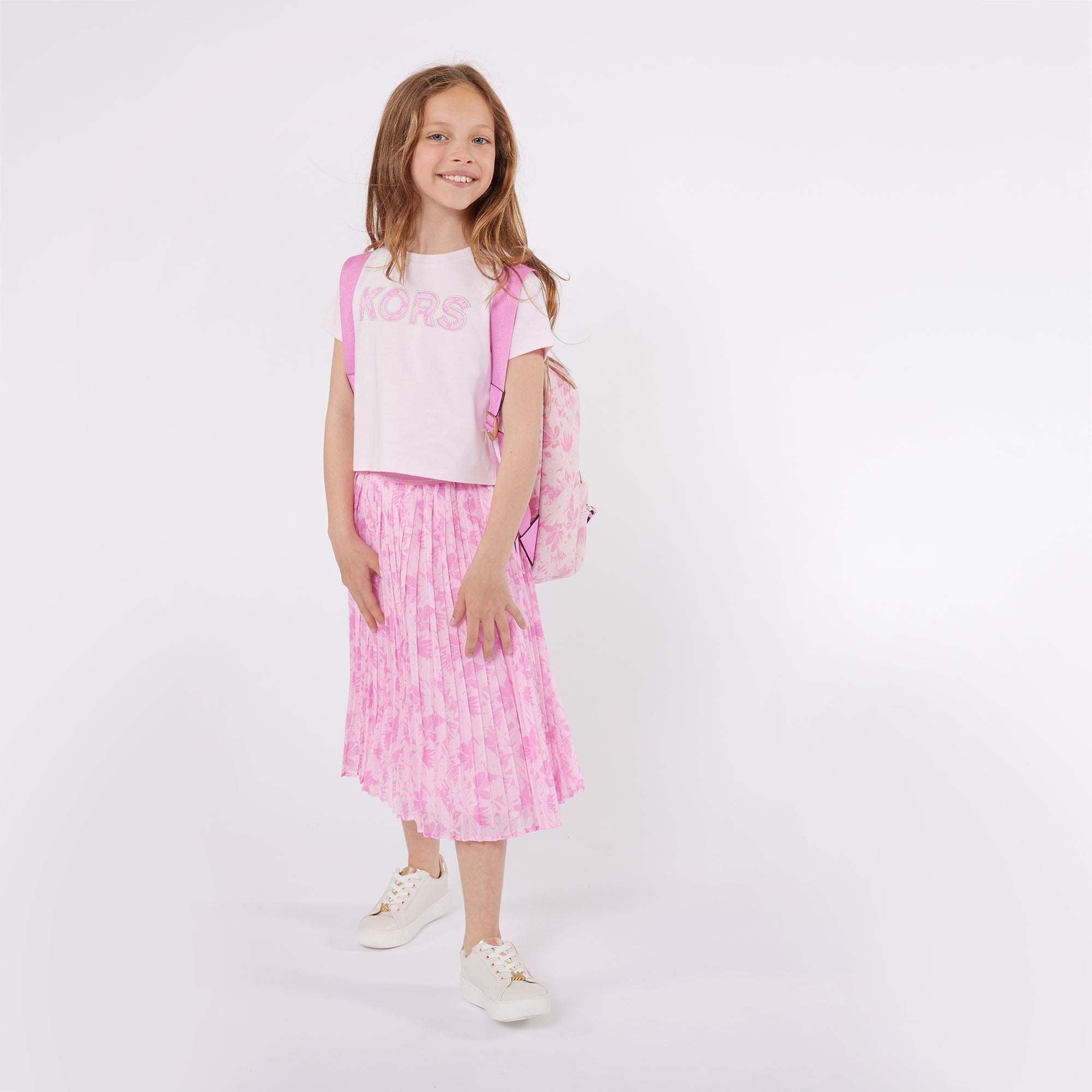 Camiseta Cropped Rosa Algodón Orgánico Logotipo KORS Empire