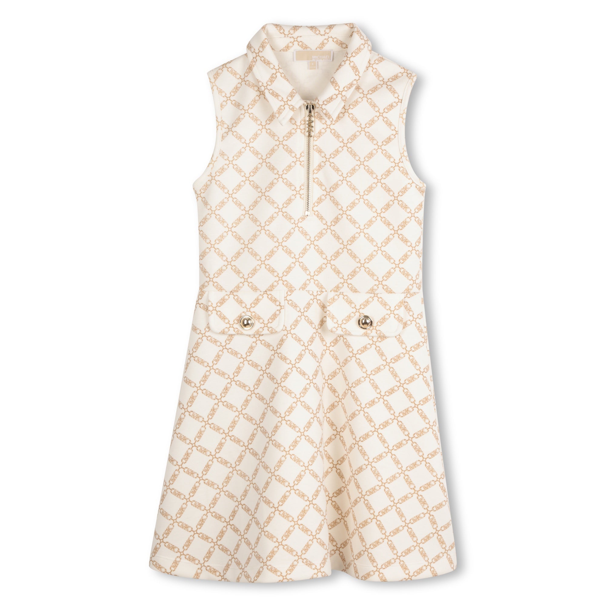 Vestido Monograma Integral Blanco Crema