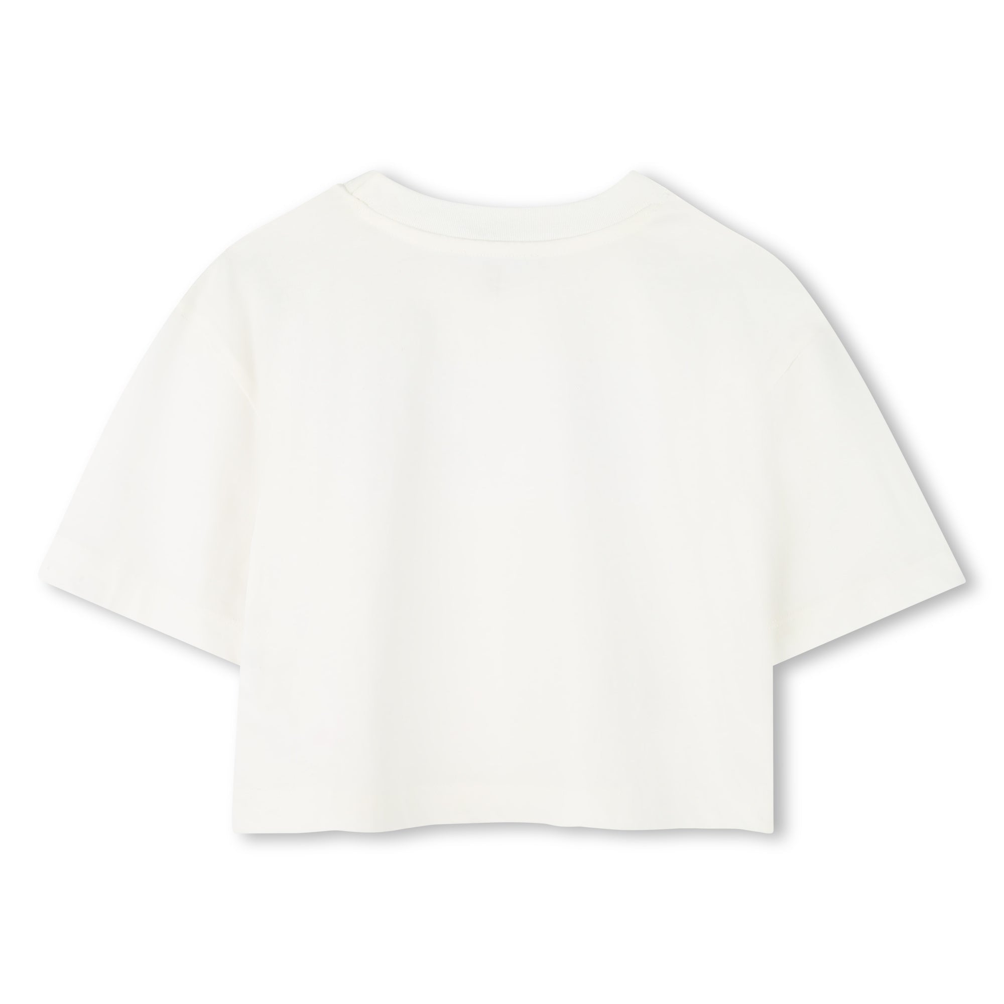 Camiseta Blanca Cropped Logotipo Bordado