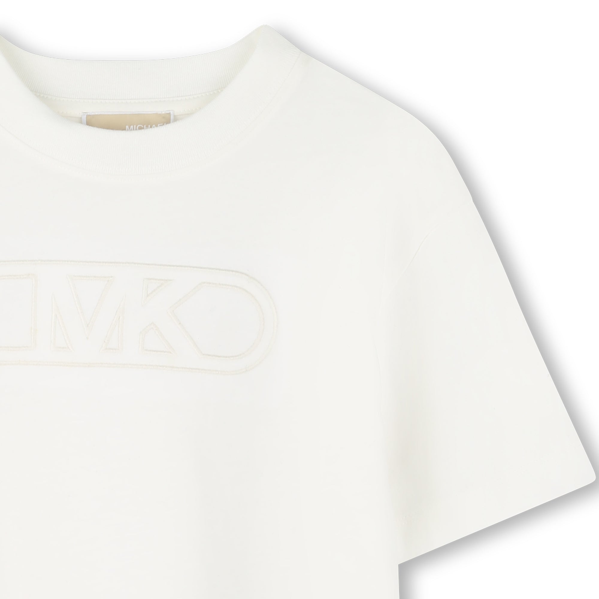 Camiseta Blanca Cropped Logotipo Bordado