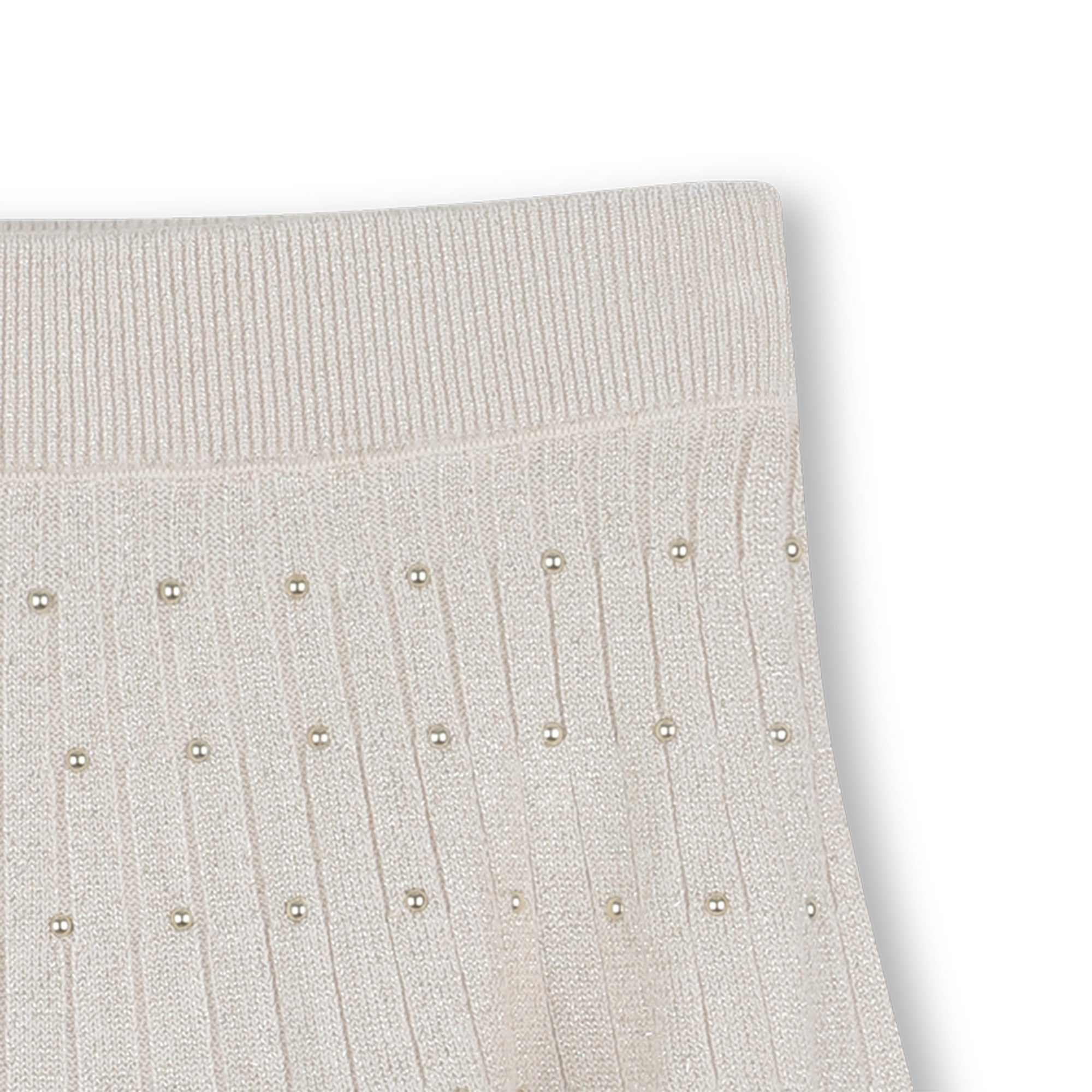 Falda Tejido Punto Plisada Dorada