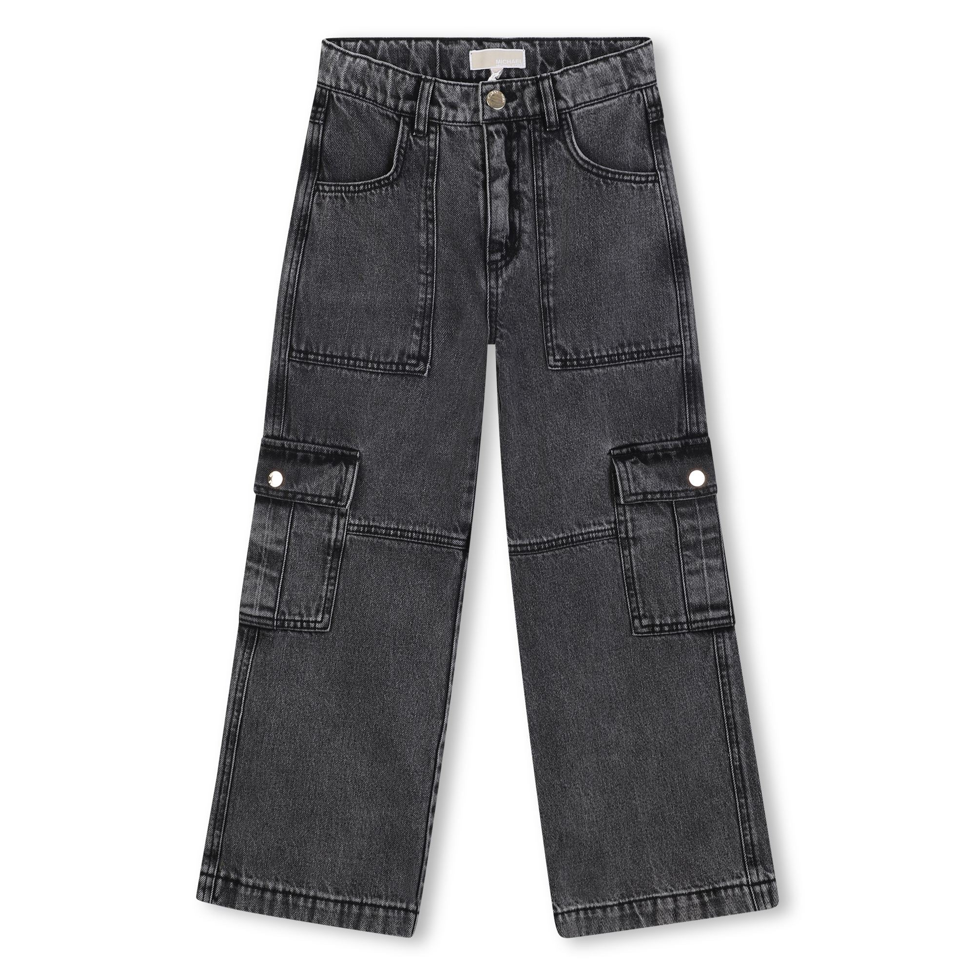 Jean Wide Leg Cargo Negro