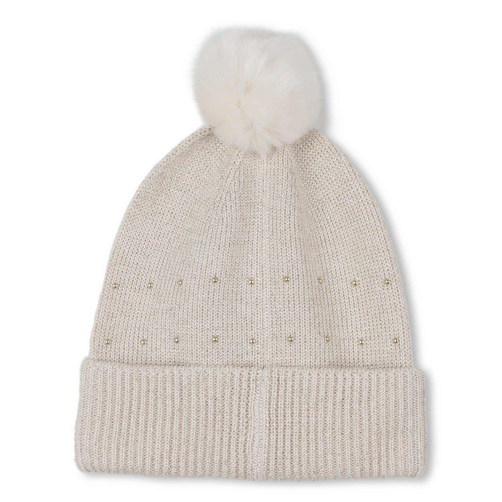 Gorro Tejido Pompón Dorado