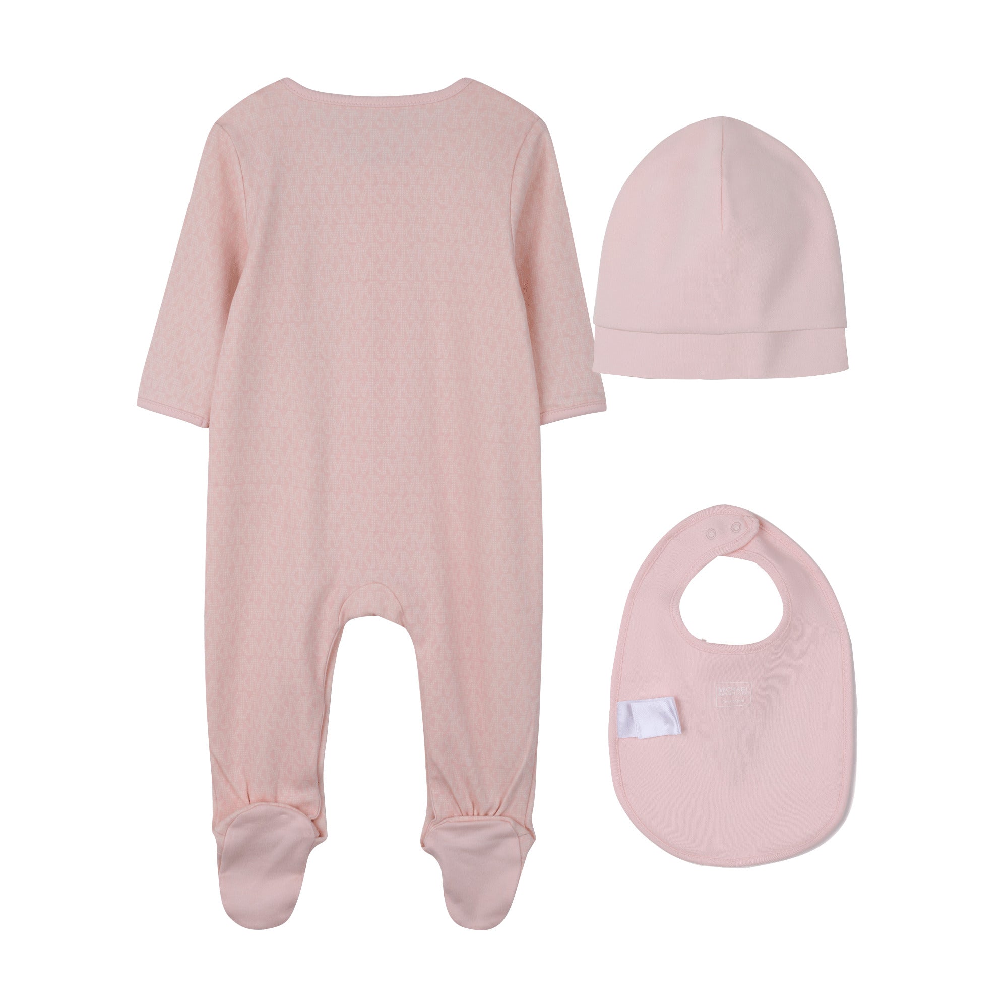 Set Pijama | Gorro | Babero Monograma Mk Rubor