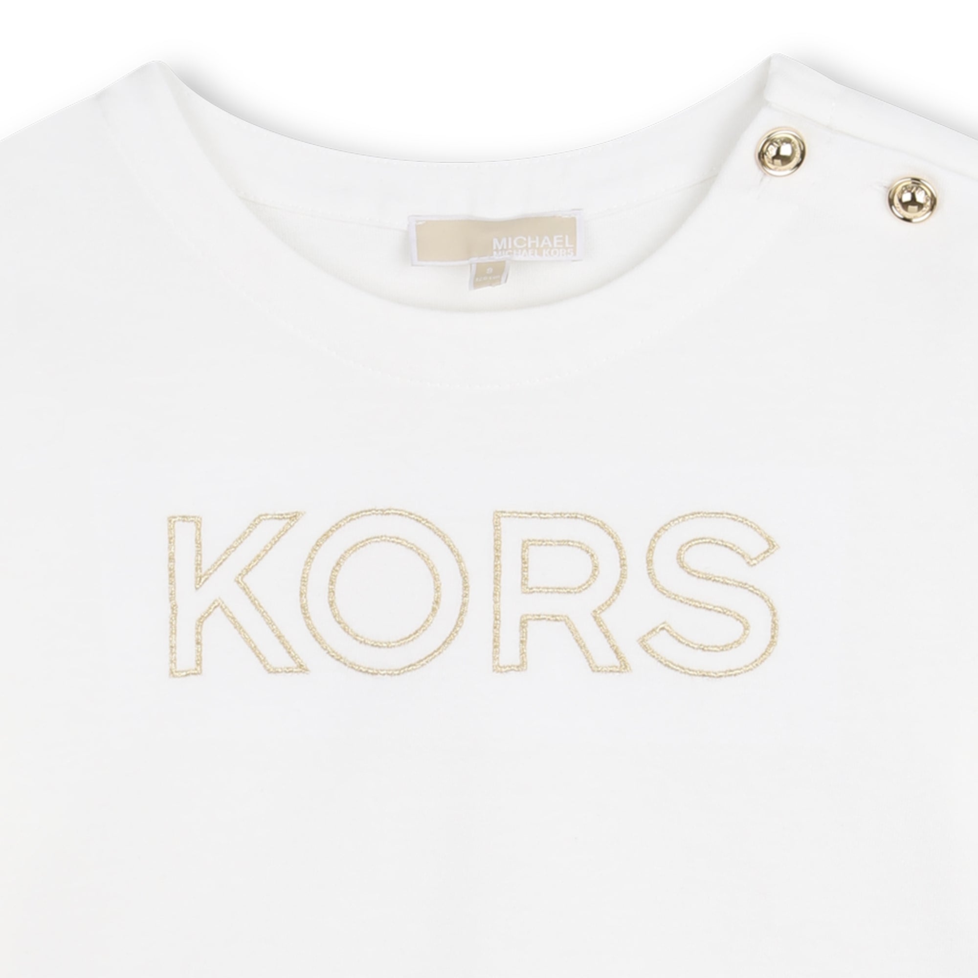 Camiseta Bordado KORS Metálico Blanco