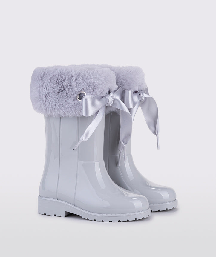 Bota Campera Charol Gris