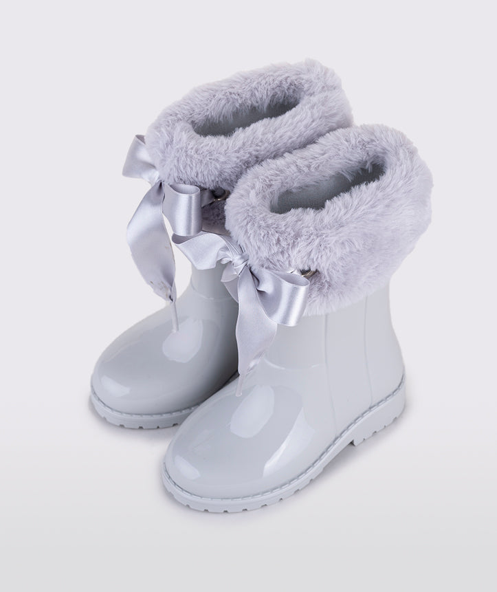 Bota Campera Charol Gris