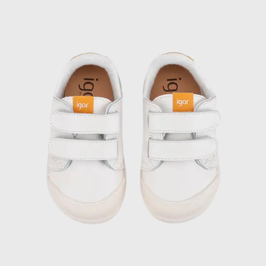 Tenis Piel Barefoot Blancos | Mostaza