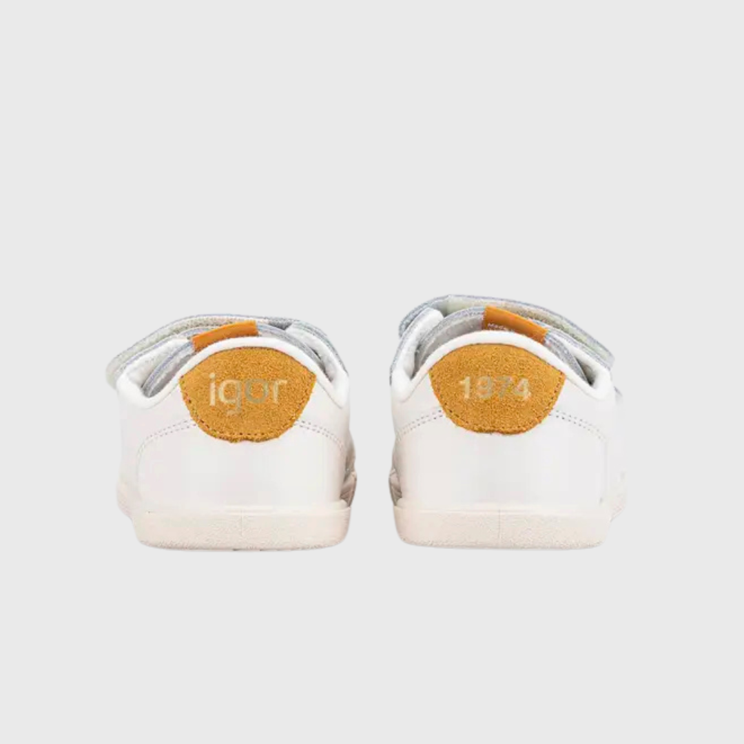 Tenis Piel Barefoot Blancos | Mostaza