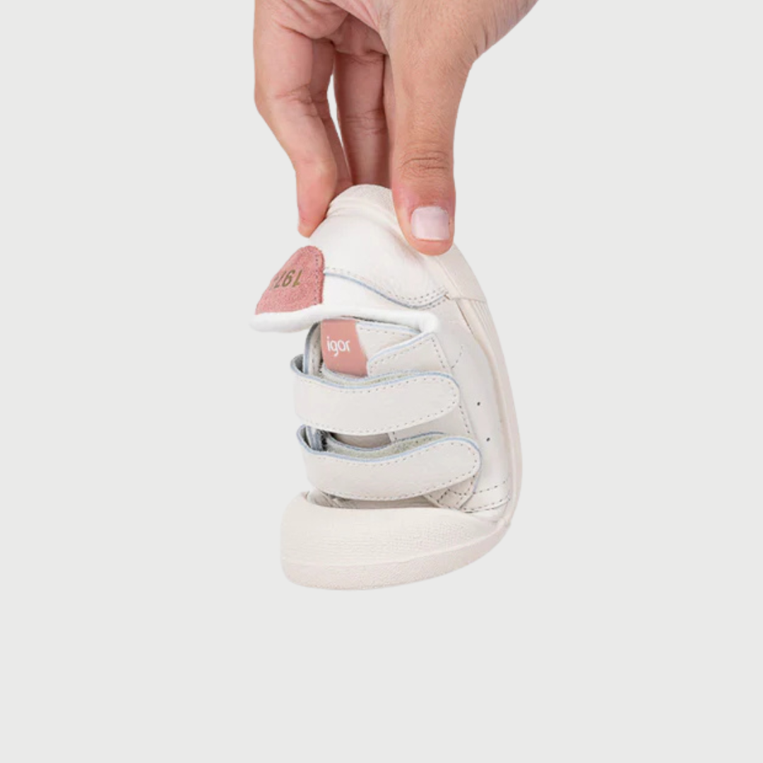 Tenis Piel Barefoot Blancos | Rosa