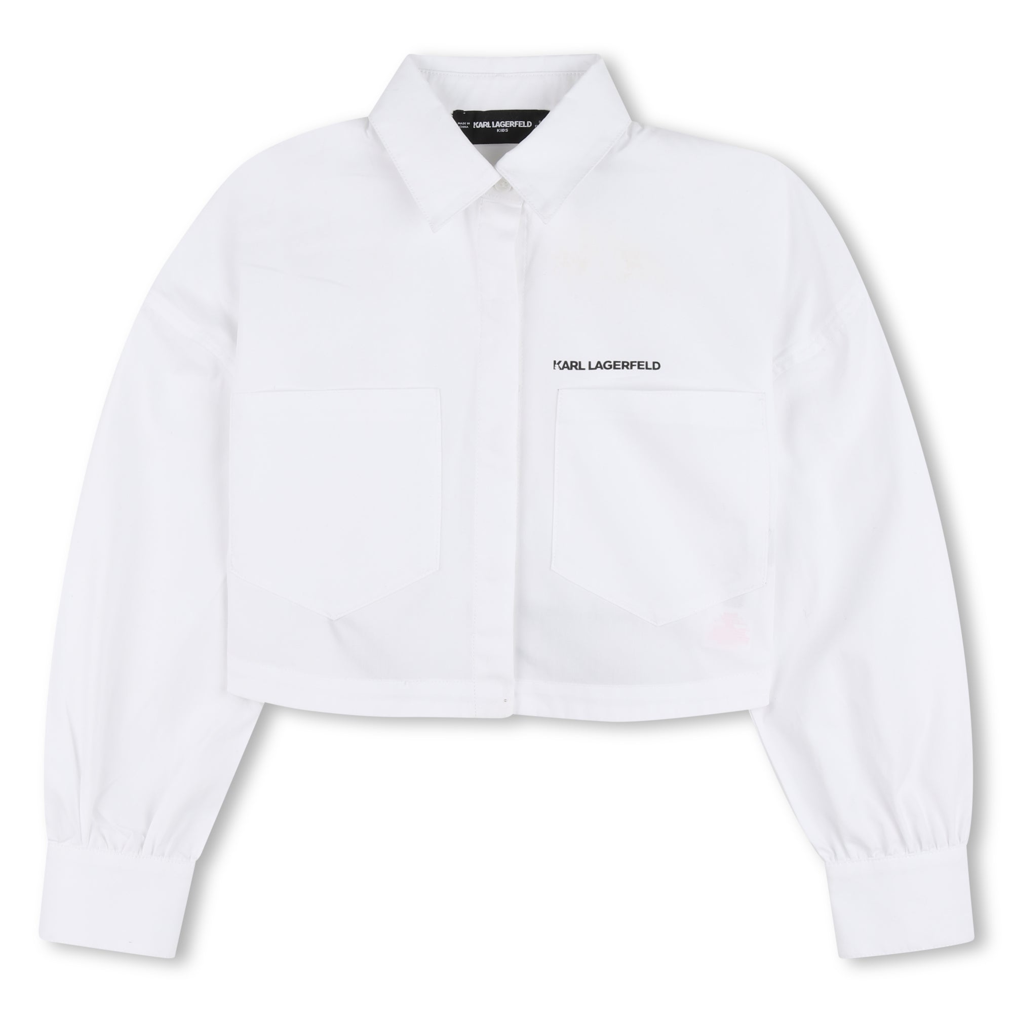 Camisa Cropped Bordado Posterior Blanca