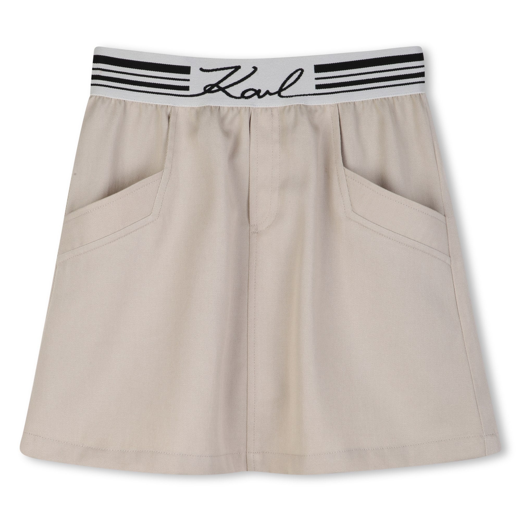 Falda Lyocell Bolsillos Frontales Pale Stone