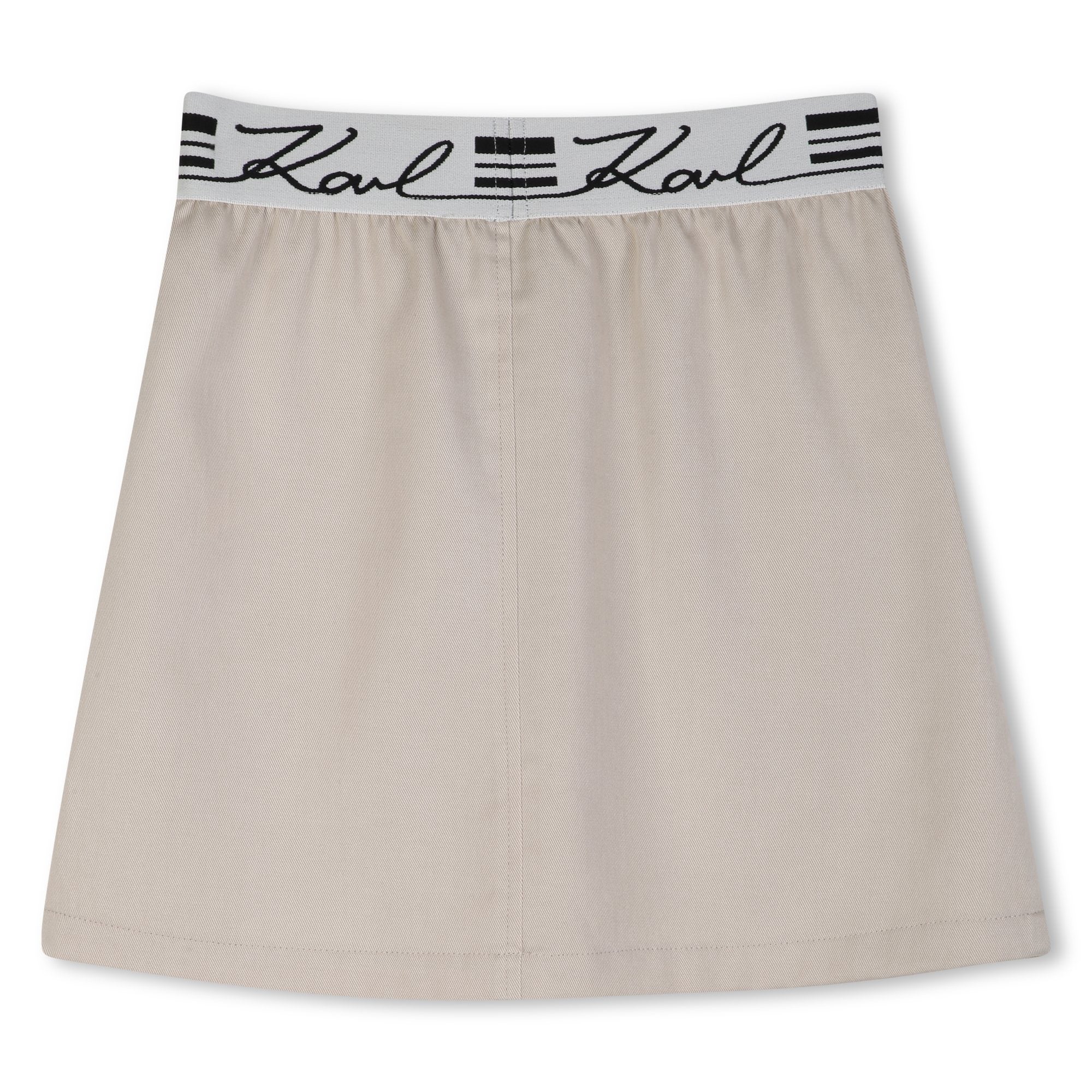 Falda Lyocell Bolsillos Frontales Pale Stone
