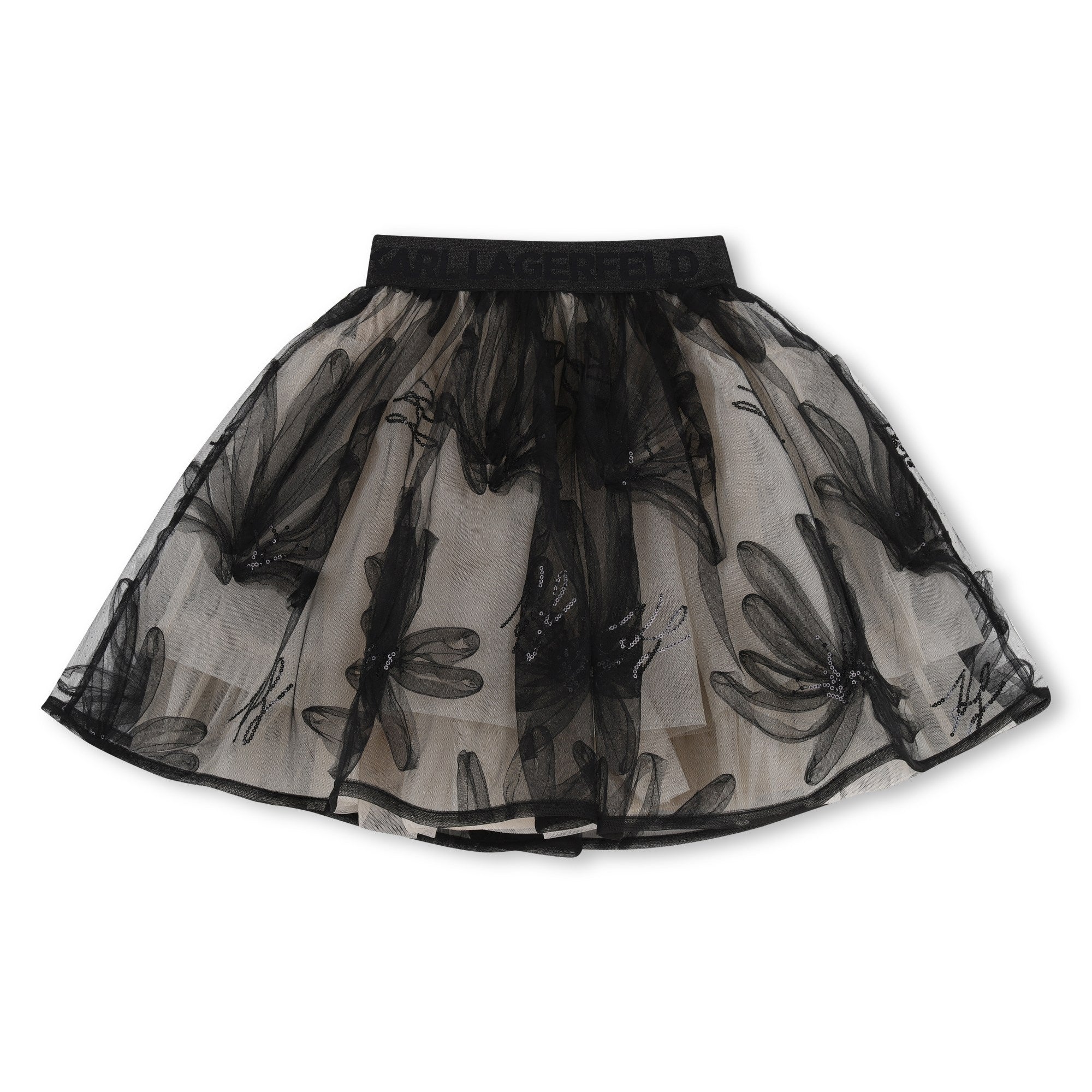 Falda Malla & Lentejuelas Negra