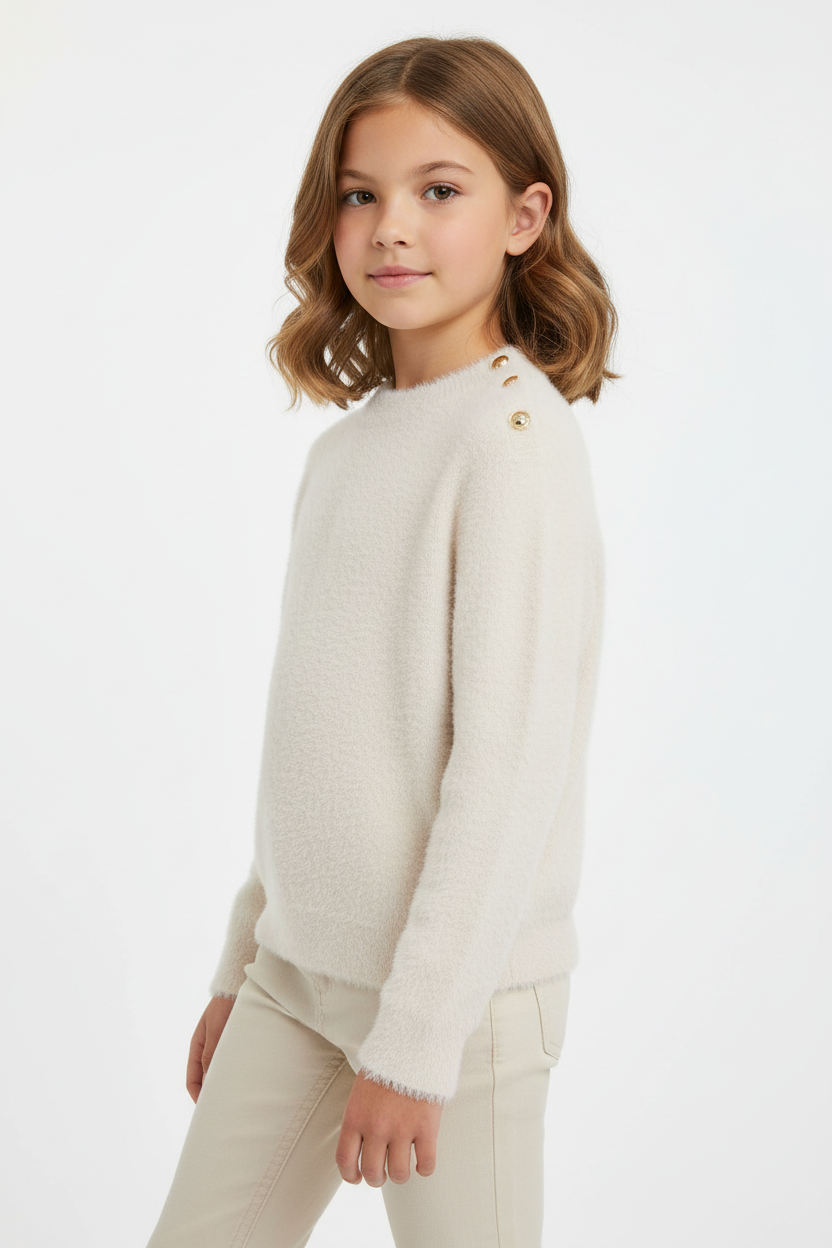 Fotografía estilo catálogo de sweater beige