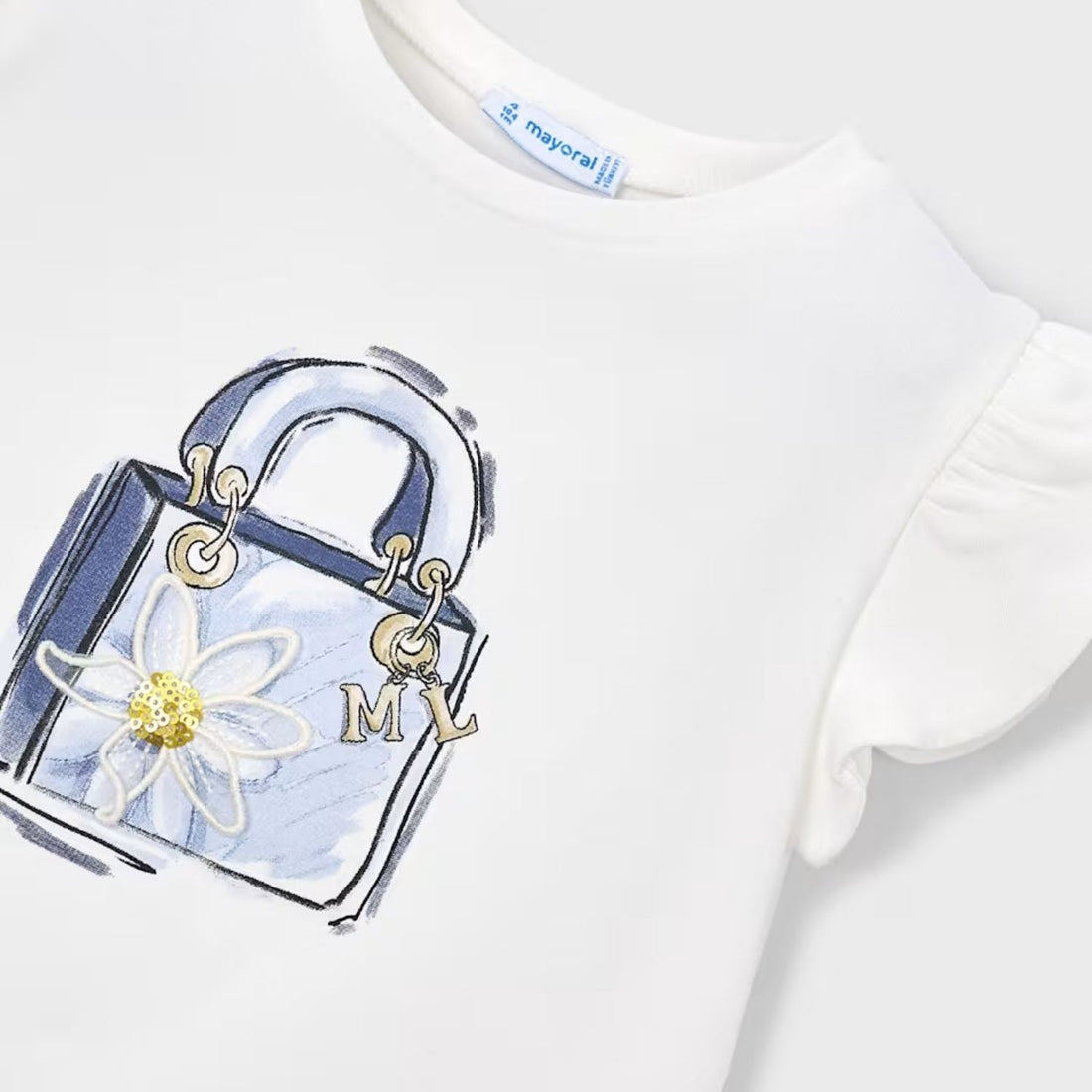 Camiseta Lady Flower Crudo Porcelana