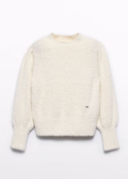 Sweater Tricot Pelo Crema