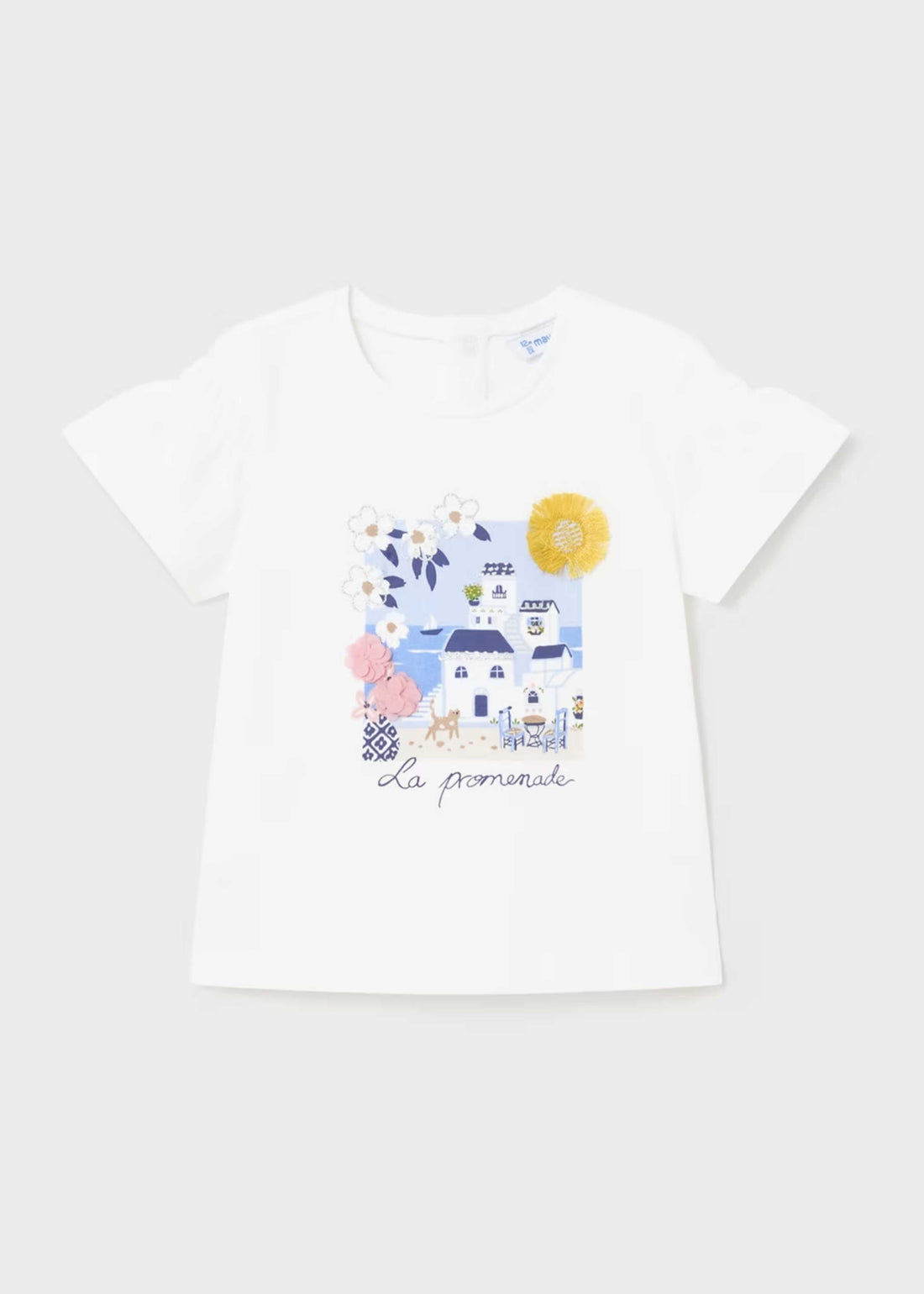 Camiseta Blanca Estampado Promenade Bebé Niña