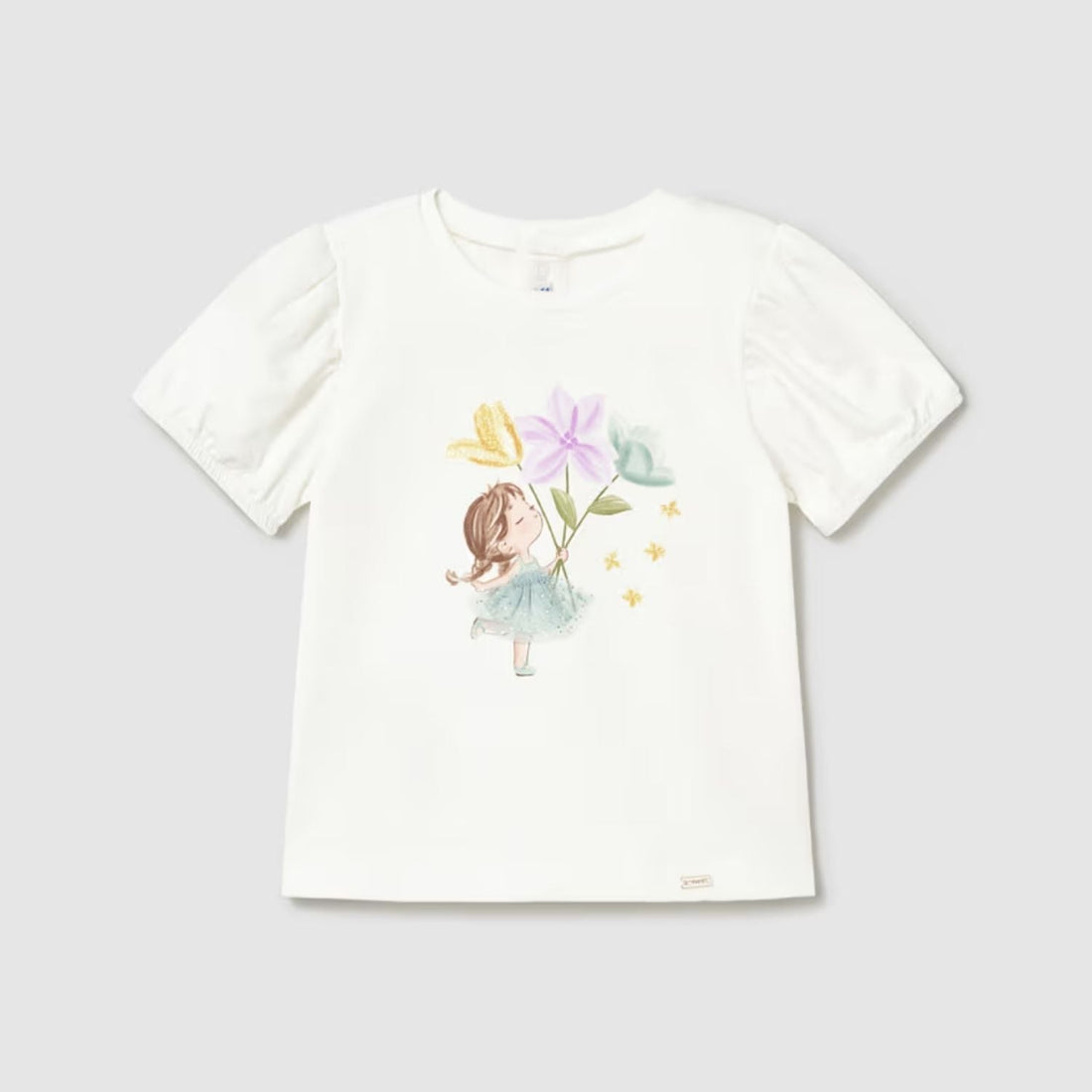 Camiseta Aplique Tul Crudo Menta