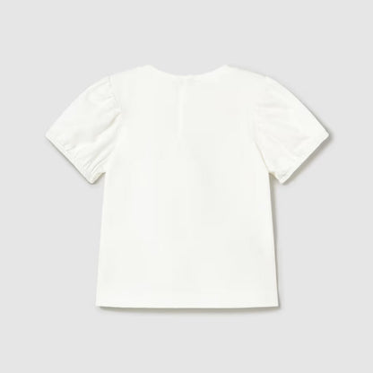 Camiseta Aplique Tul Crudo Menta