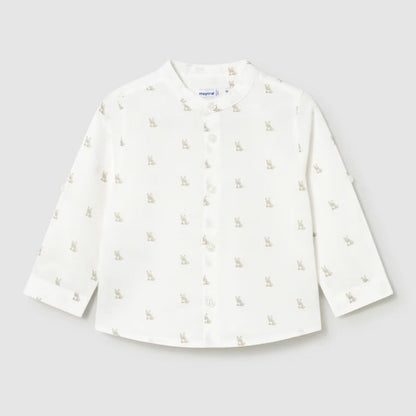 Camisa Lino Cuello Mao Puppy Bear