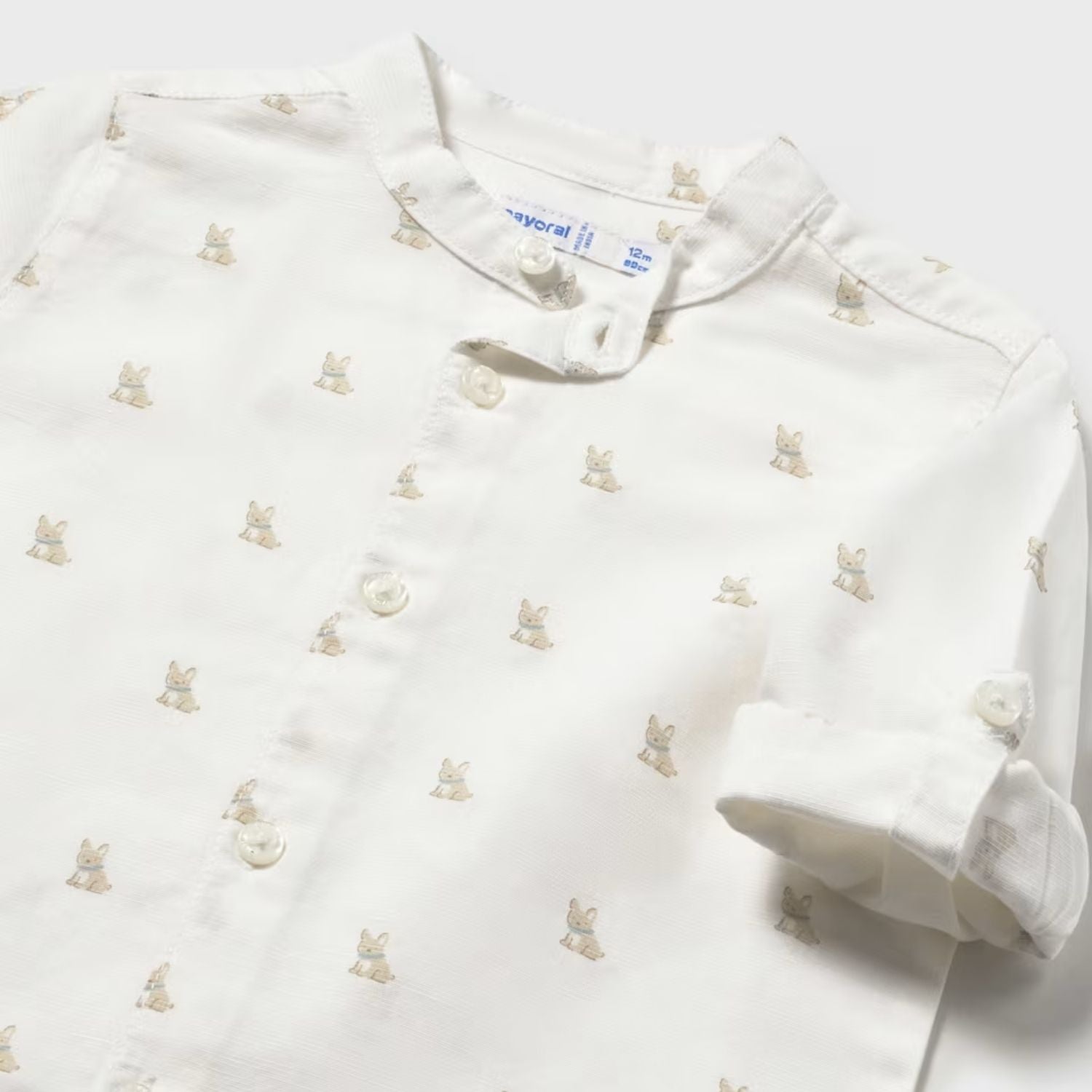 Camisa Lino Cuello Mao Puppy Bear