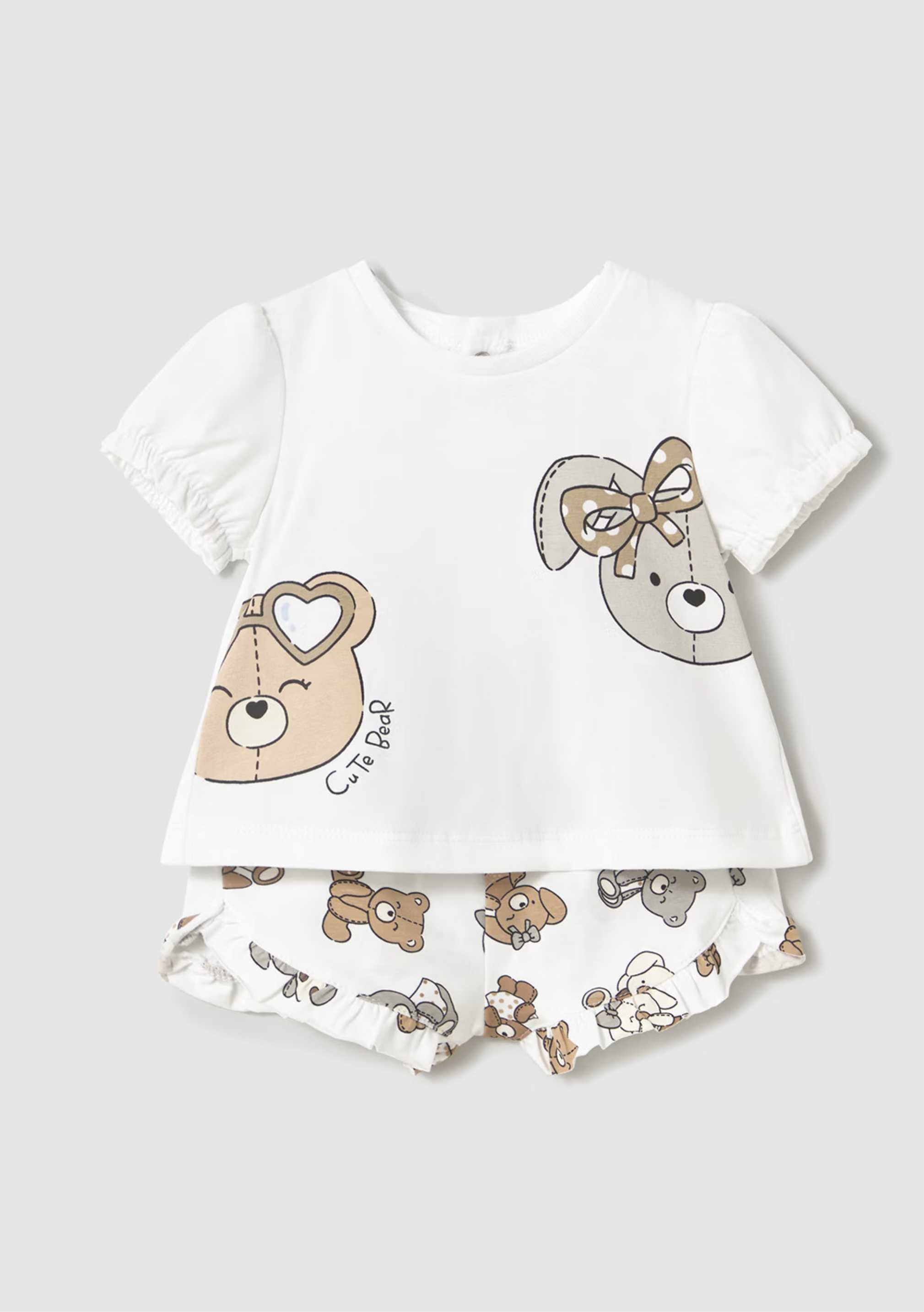 Conjunto Corto Cute Bear Moca Newborn