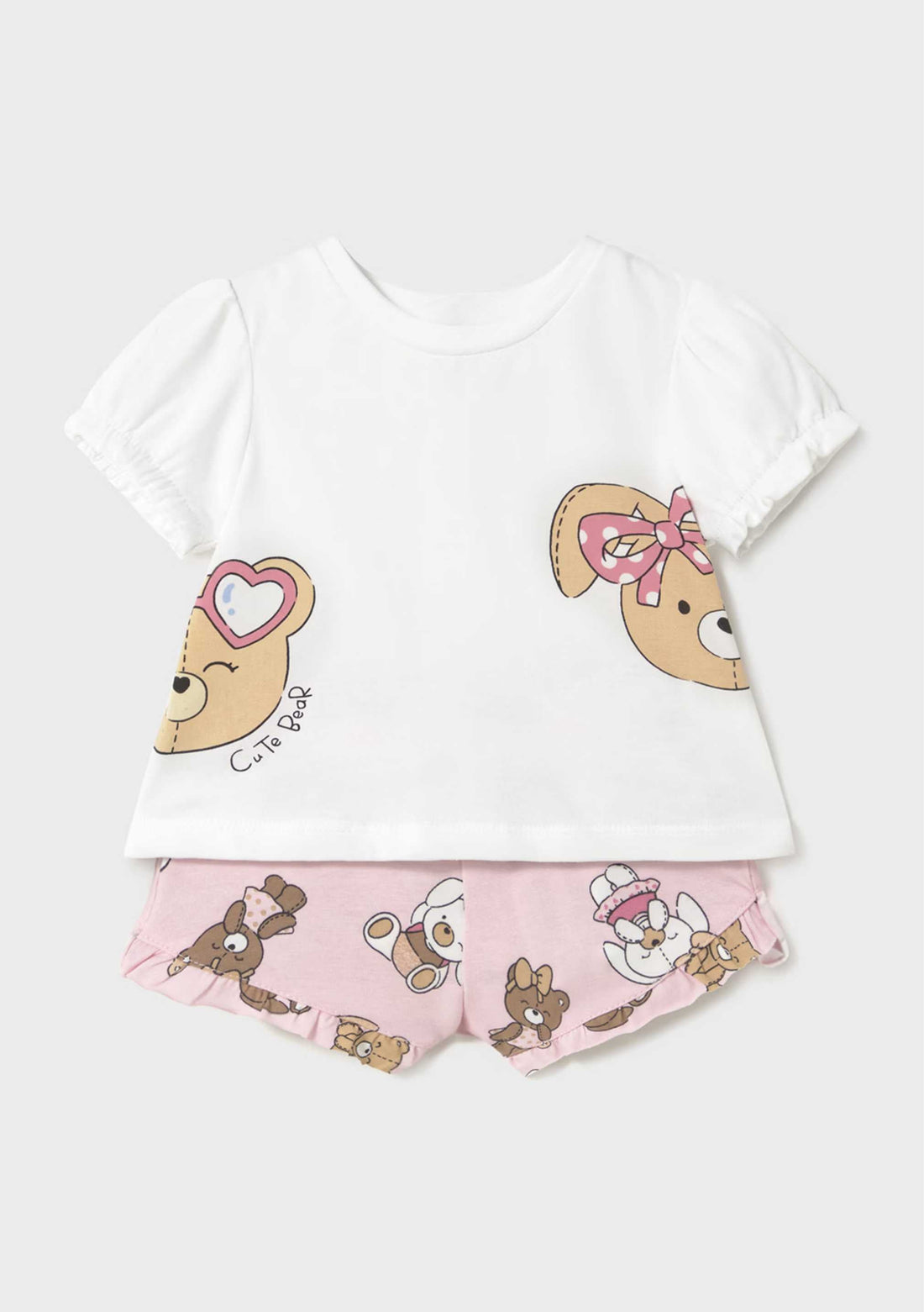 Set Camiseta &amp; Short Cute Bear Rosa