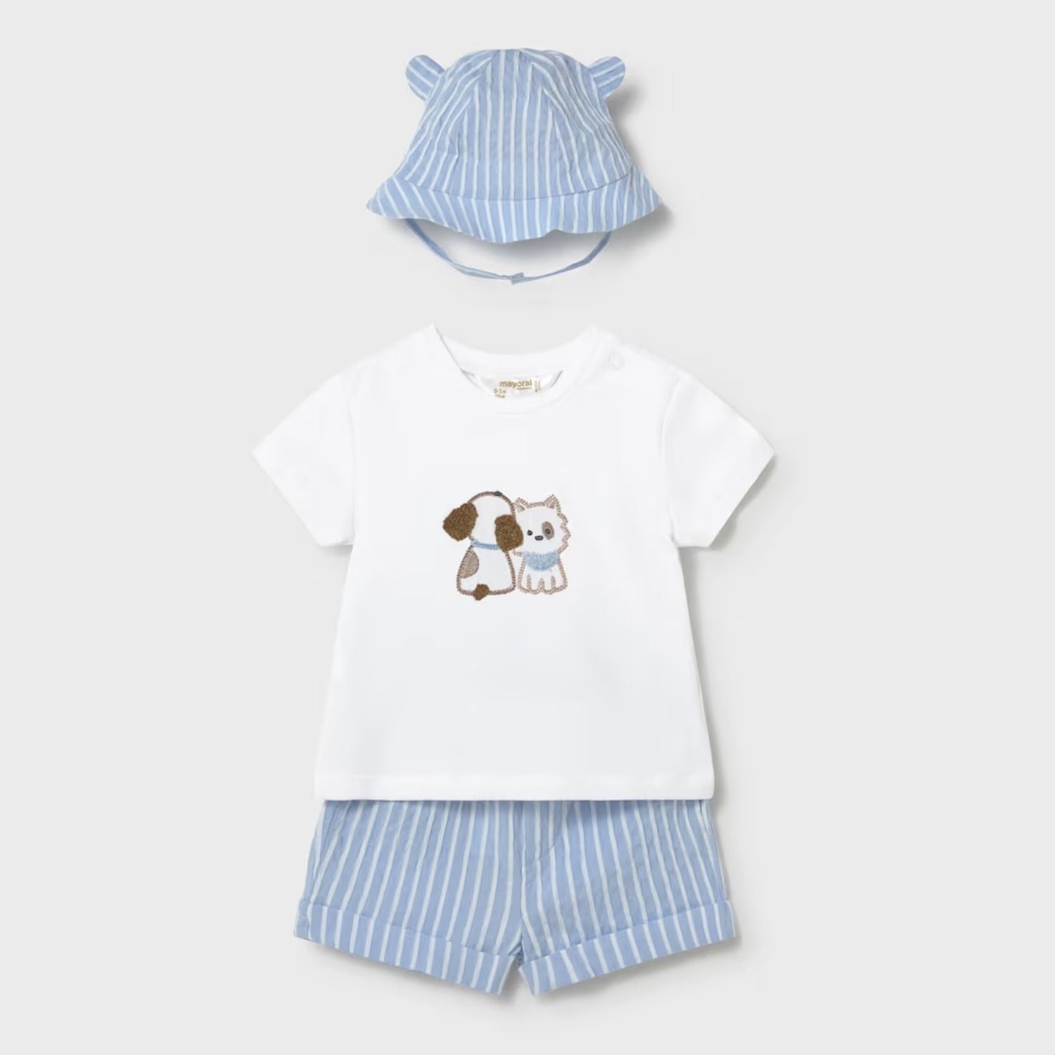Set 3 Piezas  Shorts Puppy Friends Cielo