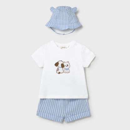 Set 3 Piezas  Shorts Puppy Friends Cielo