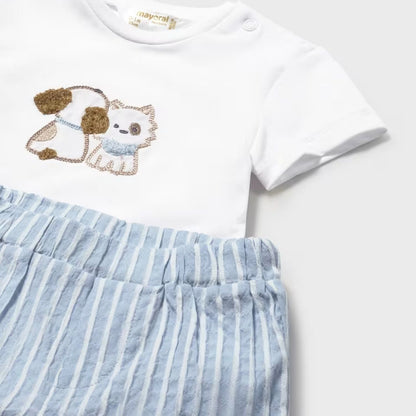 Set 3 Piezas  Shorts Puppy Friends Cielo