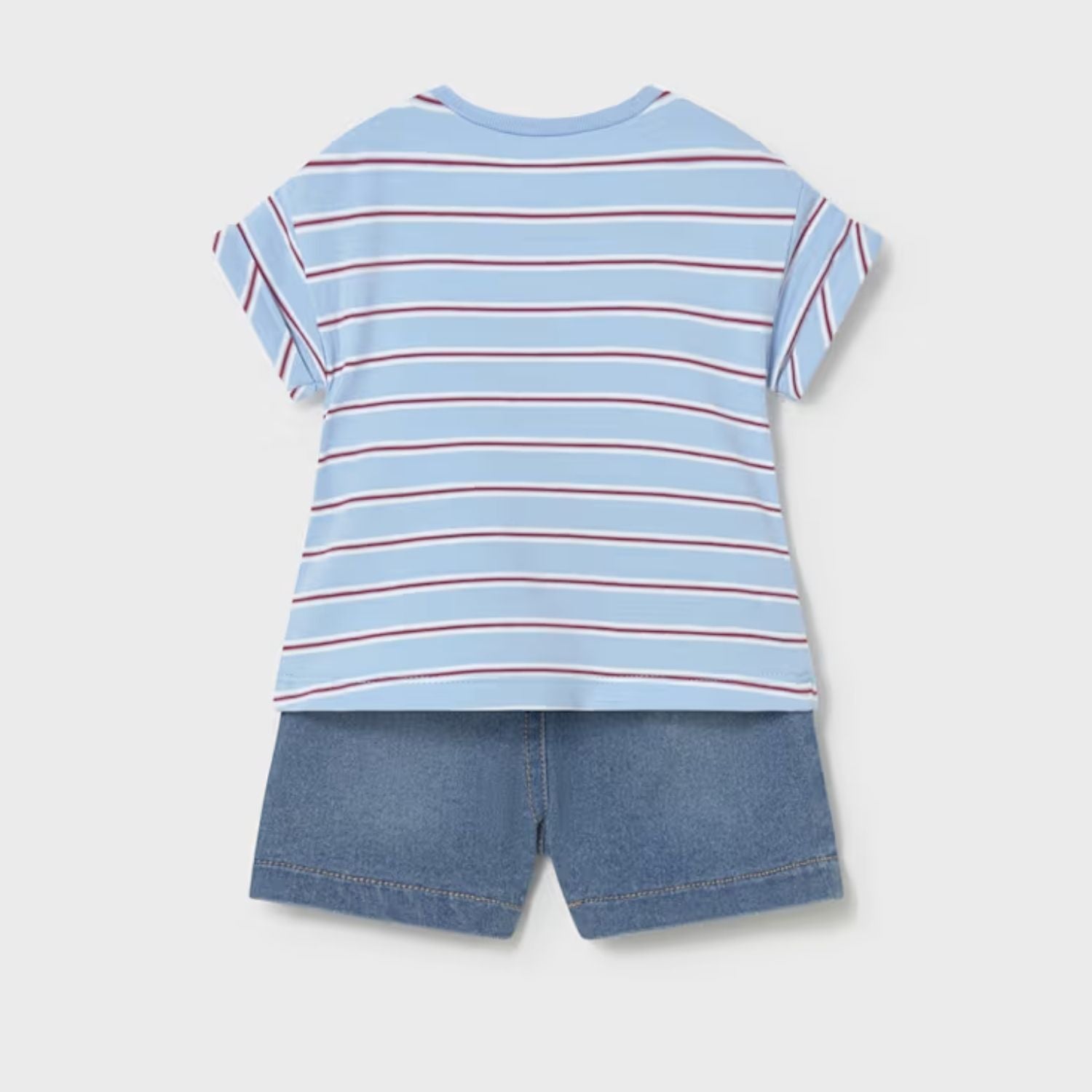 Set Shorts &amp; Camiseta Rayas Puppy Friends Cielo