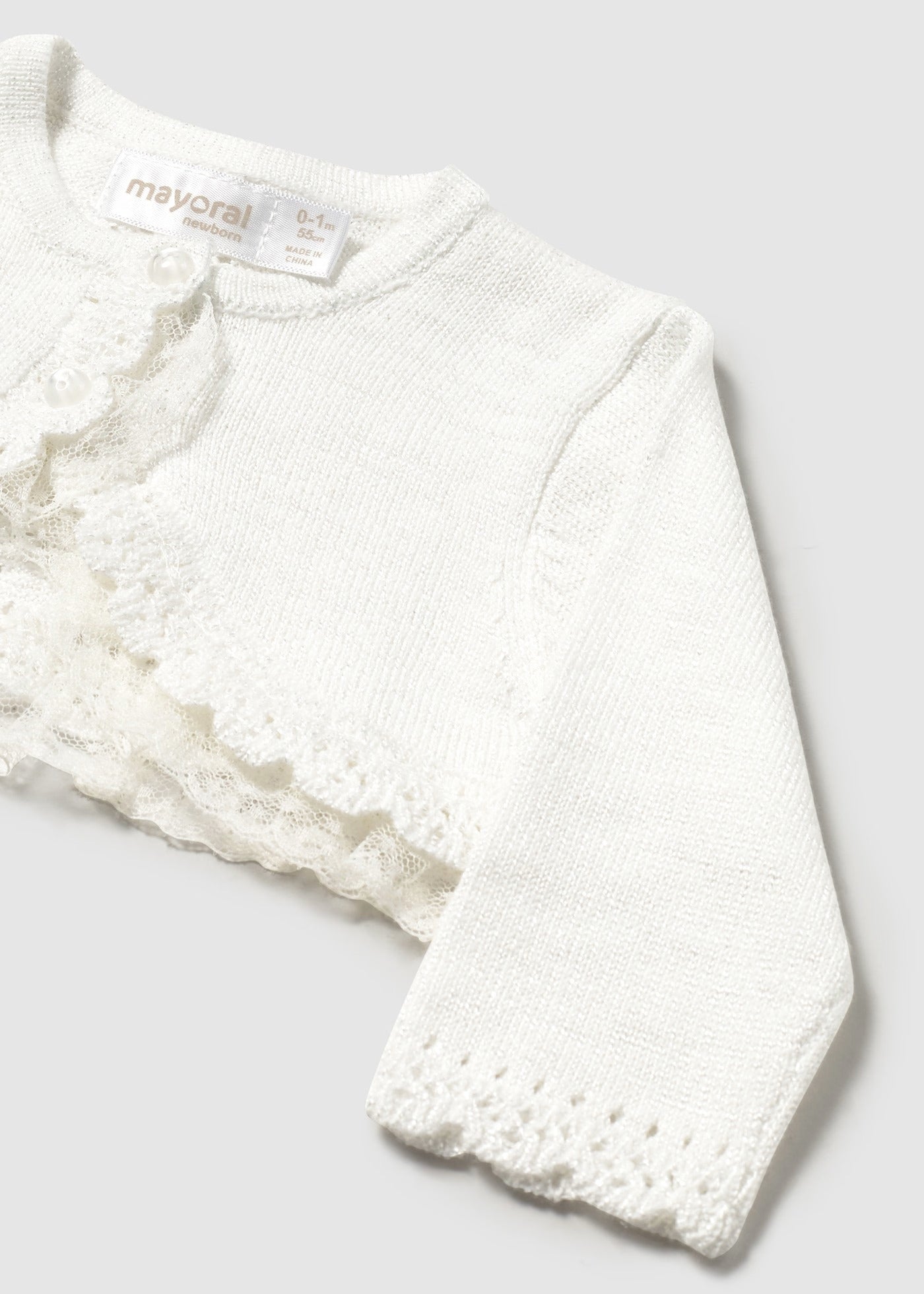 Cardigan Tricot Natural Ceremonia Newborn