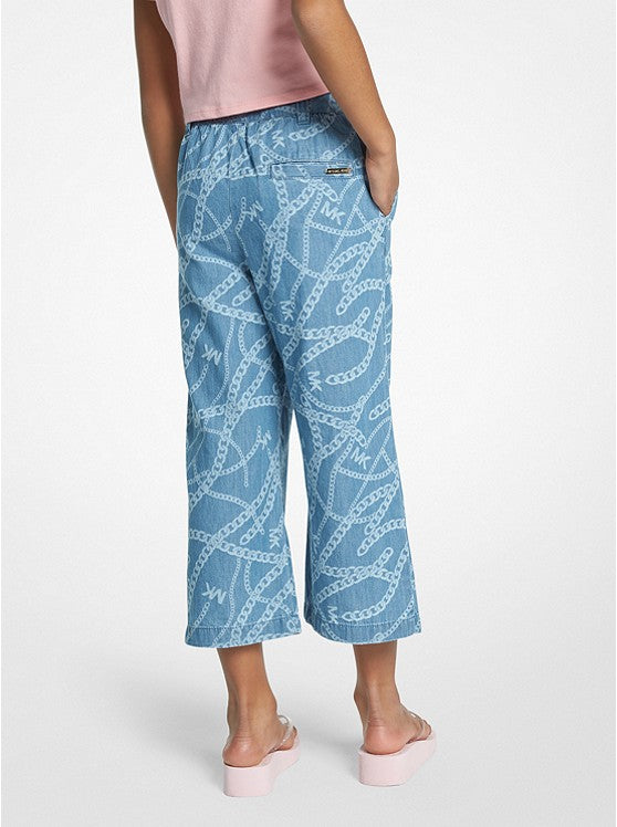 Pantalón Chambray Estampado Cadena