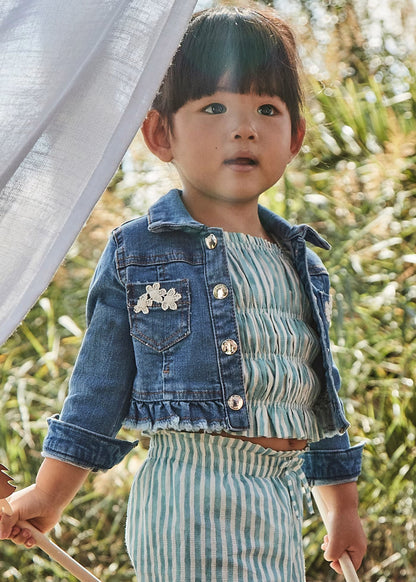 Chaqueta Denim Ruffle Bebé
