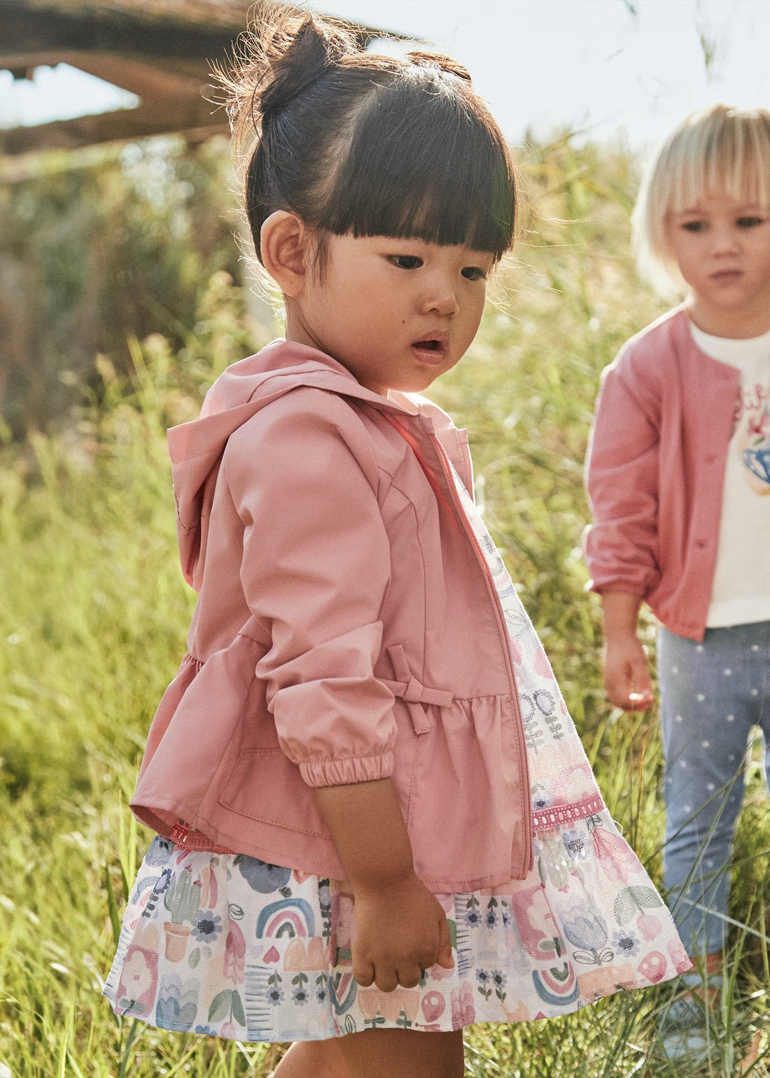 Chaqueta Cortavientos Capota Rosa