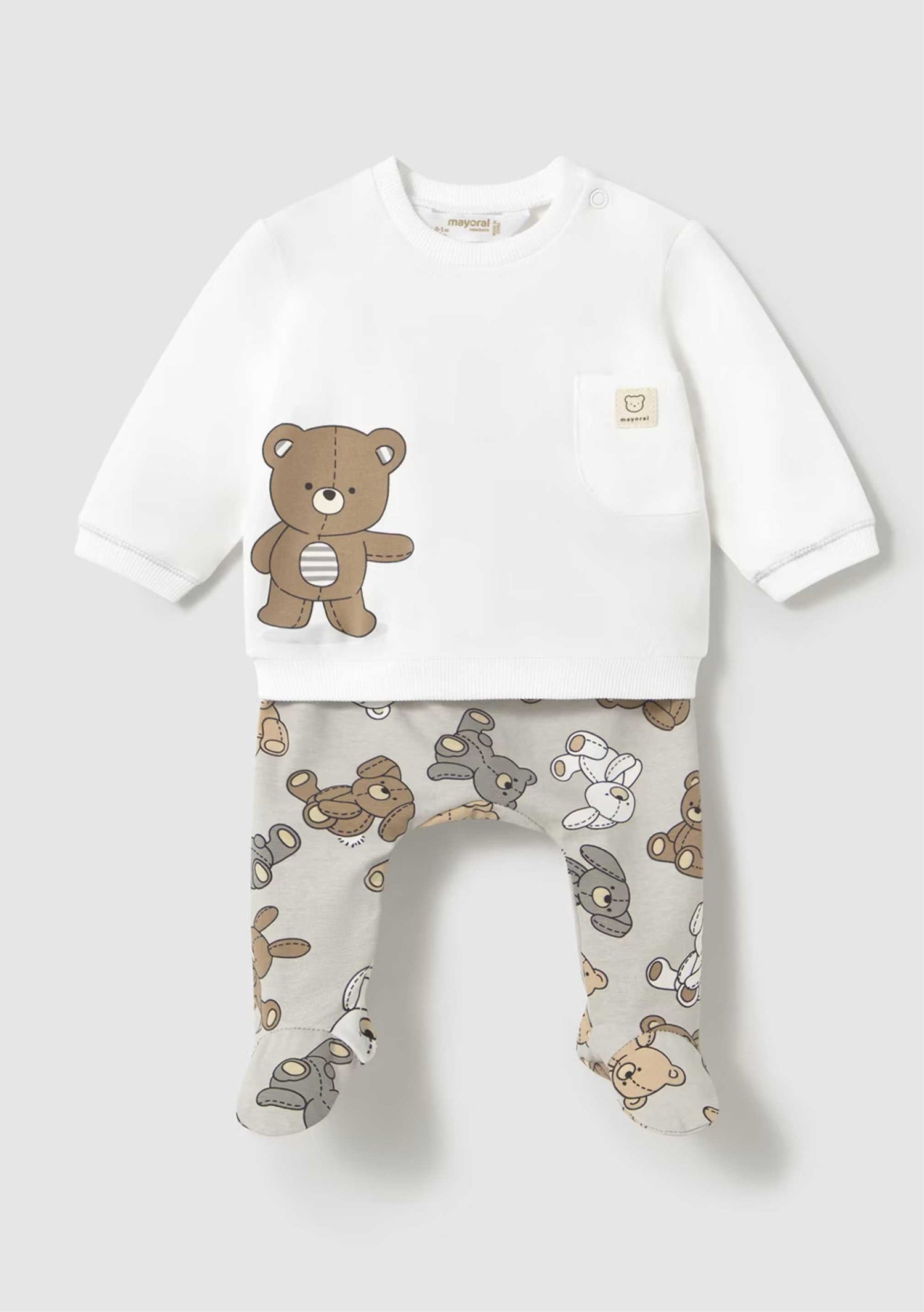 Set Polaina Buzo Cute Bear Moka Newborn
