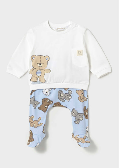 Set Polaina &amp; Buzo Cute Bear Celeste