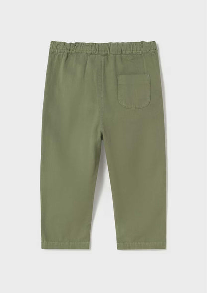 Pantalón Lino Relaxed Oliva Bebé