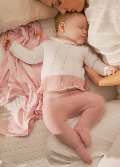 Set Tricot Algodón Rosa Newborn
