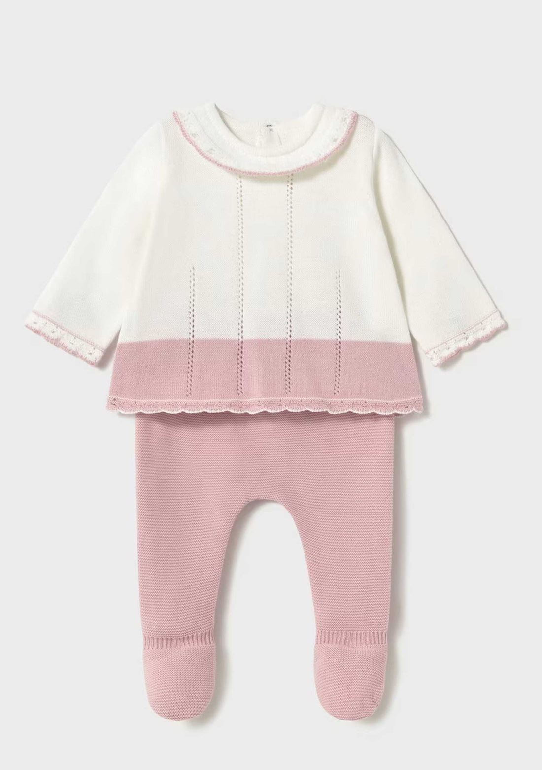 Set Tricot Algodón Rosa Newborn