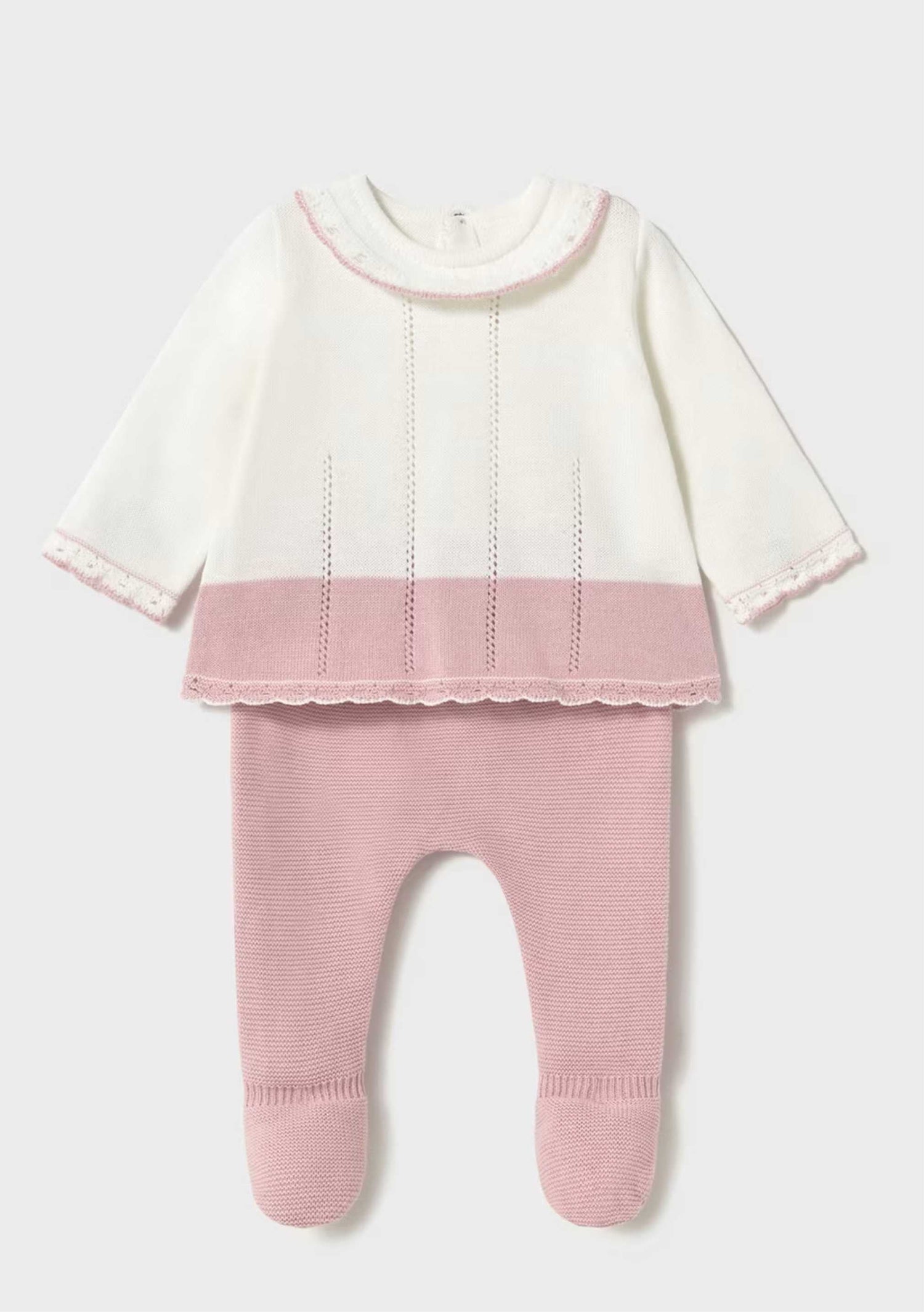 Set Tricot Algodón Rosa Newborn