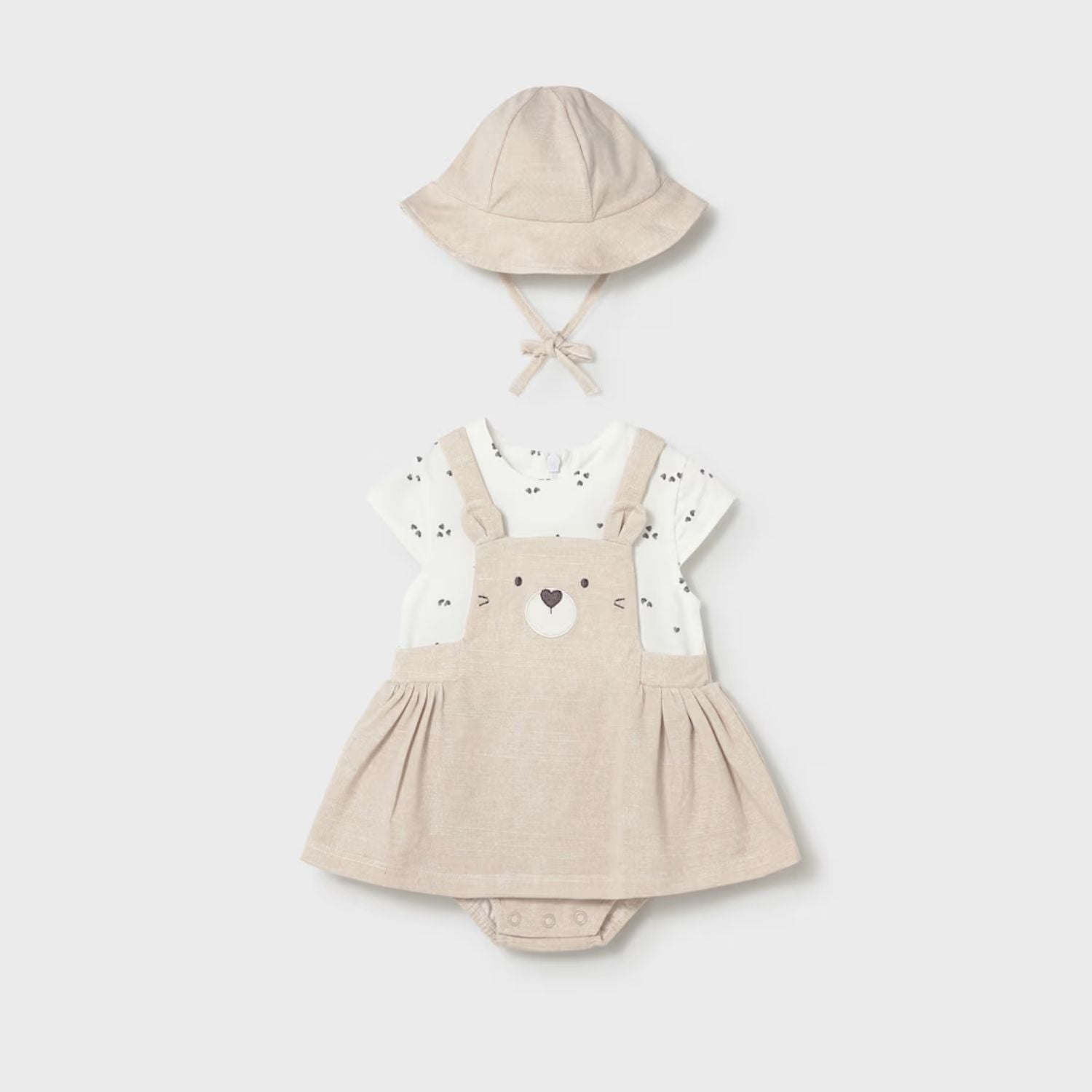 Vestido &amp; Gorro Teddy Love Trigo